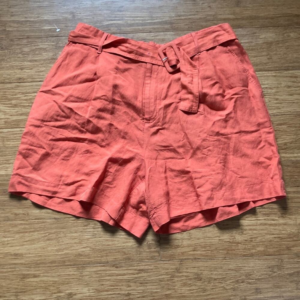 A New Day Orange Linen Blend Shorts, Size XXL